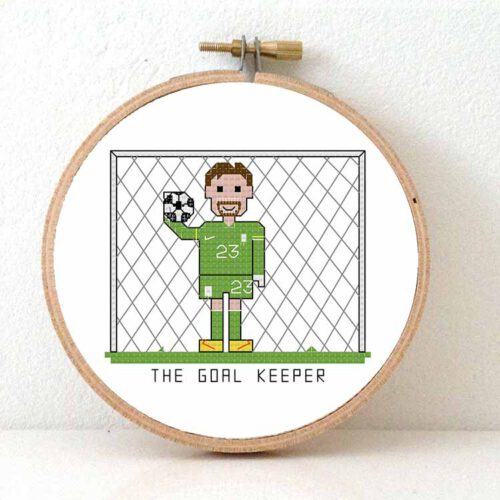 voetbal doelman keeper kruissteek patroon