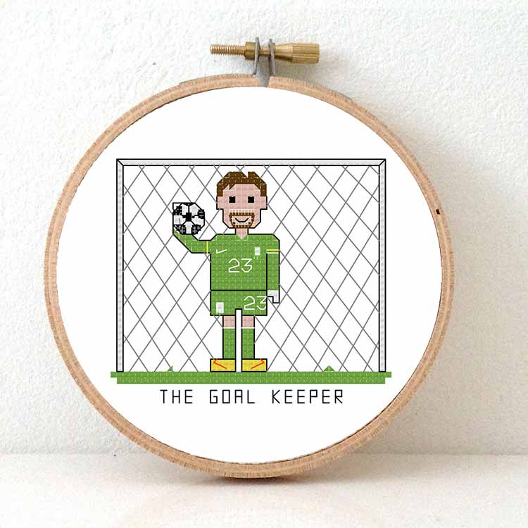 voetbal doelman keeper kruissteek patroon