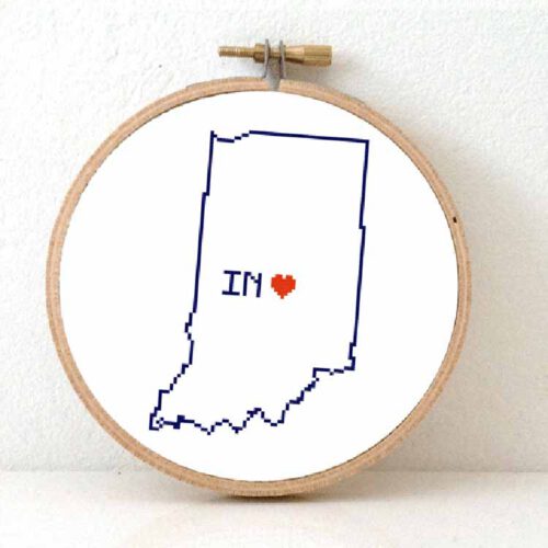 stitchamap - indiana kaart kruissteek patroon