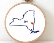 stitchamap - new york state map cross stitch pattern