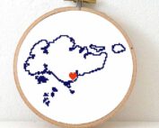 Stitchamap - Singapore map cross stitch pattern