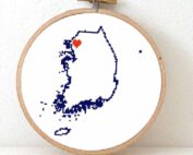 stitchamap - south korea map cross stitch pattern