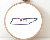 stitchamap - Tennessee map cross stitch pattern