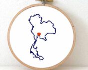 stitchamap - Thailand map cross stitch pattern