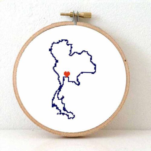 stitchamap - Thailand kaart kruissteek patroon