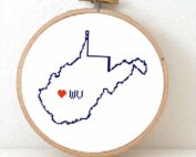 stitchamap - usa - west virginia map cross stitch pattern