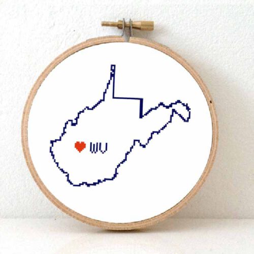 stitchamap - vs - west virginia kaart kruissteek patroon