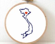 Stitchamap - vietnam map cross stitch pattern