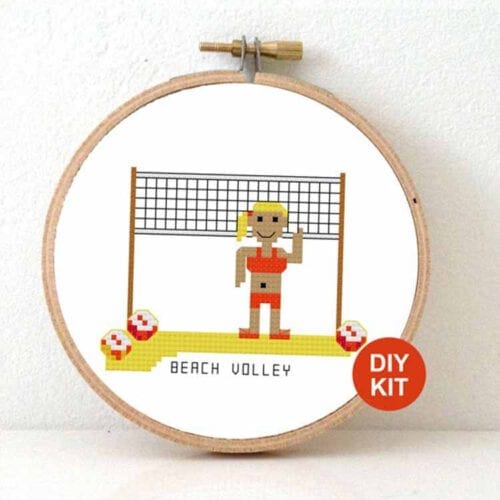 stitchasport - female beach volley cross stitch kit