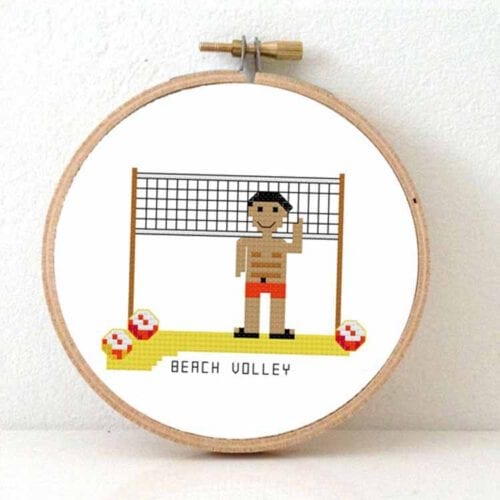 stitchasport - male beach volley cross stitch pattern