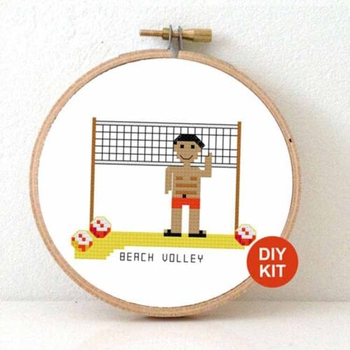 stitchasport - male beach volley cross stitch kit