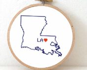 usa states - louisiana cross stitch pattern