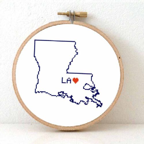 amerikaanse staten - louisiana kruissteek patroon