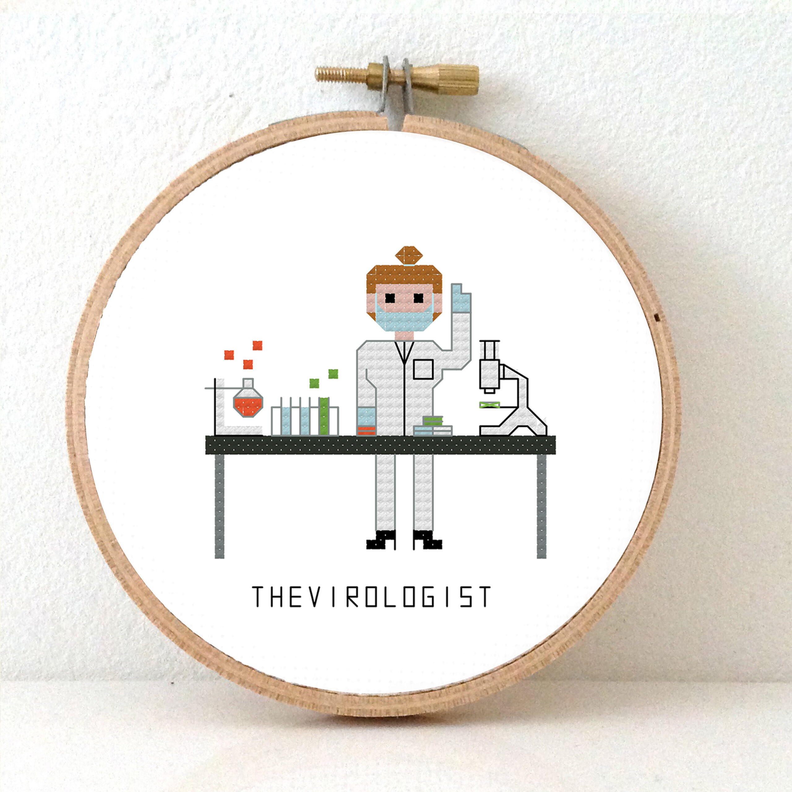 gift for female virologist cross stitch pattern