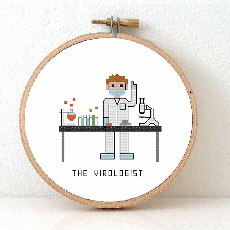 gift for male virologist cross stitch pattern