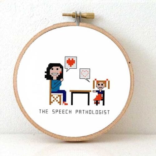 cadeau voor vrouw logopediste kruissteek patroon