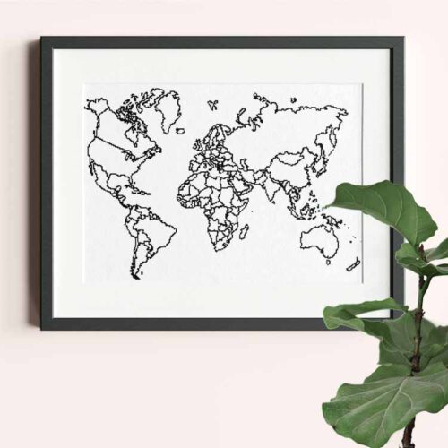 xxl world map cross stitch pattern